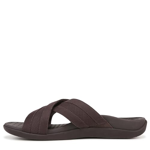 Vionic Men's Tide Slide Slide Sandal Chocolate Brown Leather 10 M
