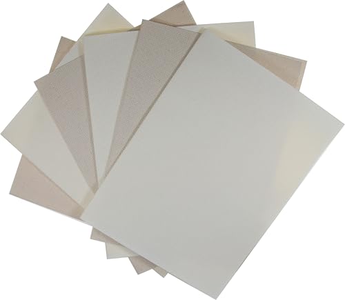 Image of KCS 6 pc of 12 inch x 18 inch(30cmx45cm) 14CT Counted Cotton Aida Cloth Cross Stitch Fabric (Antique White+Oatmeal)