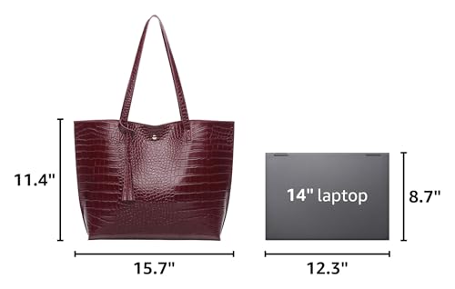 Image of Dreubea Women's Soft Faux Leather Tote Shoulder Bag from, Big Capacity Tassel Handbag