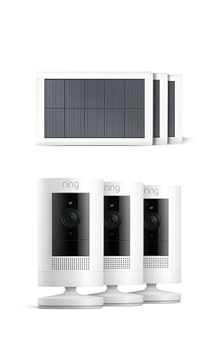Ring Caméra extérieure solaire (Stick Up Cam) | Caméra de surveillance extérieure wifi HD, panneau solaire, audio bidirectionnel, fonctionne avec Alexa |...