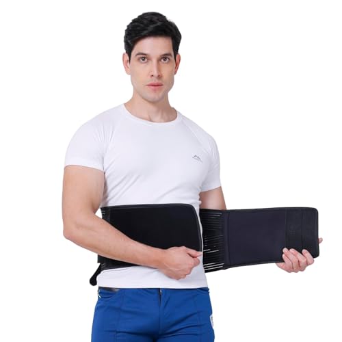 Image of ZEDAN Adjustable Lumbo Sacral Compression Belt for Men & Women | Hip, Waist & Lower Back Support Belt | Free Size Adjustable Back Support - Black