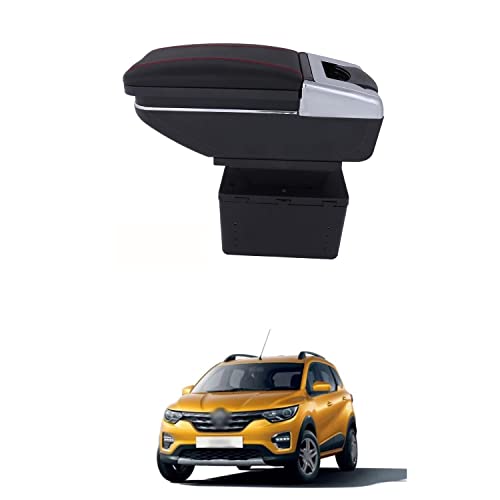 Image of Armrest with in-Built Glass Holder and Portable Ash Tray Arm Rest Console Compatible with T-riber