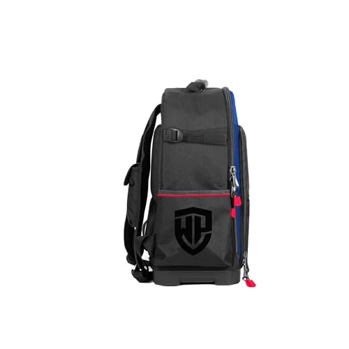 Image of WORKPRO WP281070 25L Tool Backpack, Size: 38 x 21 x 46cm, 36 Pocket Heavy Duty Tool Bag, Waterproof Molded Base, 840D tear-proof Polyester, Heavy Duty Zipper, Professional Tool Storage Backpack