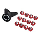 Glomc 12 Stück Fußballschuh-Nieten, Ersatz-Fußball-Spikes-Set, mit 8 Stück 7 mm und 4 Stück 10 mm Kunststoff-Stollen, rutschfestes, verschleißfestes Design (rot 7 mm + 10 mm)