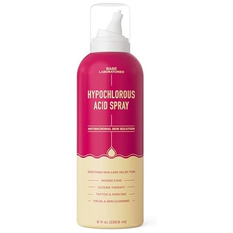 BASE LABORATORIES Hypochlorous Acid Spray for Face & Skin | 8 oz | Magic Facial Spray Daily Skin Repair Solution for Sensitive Skin, Redness, Irritations, Eczema, Acne. Hypochlrous HOCL Molecule Spray Cover