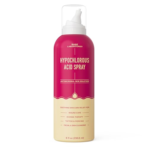 BASE LABORATORIES Hypochlorous Acid Spray | Hautheilung bei Wunden | Sprühlösung zur Wundversorgung, Tattoo- Und Piercing-nachsorge | Hypochlorous Acid | 240ml