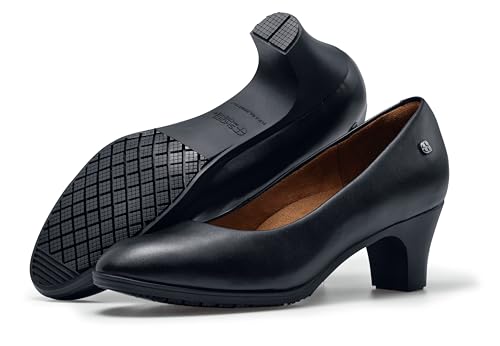 Shoes for Crews Olivia, Women's Slip-Resistant High Heel Dress Shoes for Work, Water Resistant, Women's Heel Pumps Comfortable Flight Attendant Shoes3