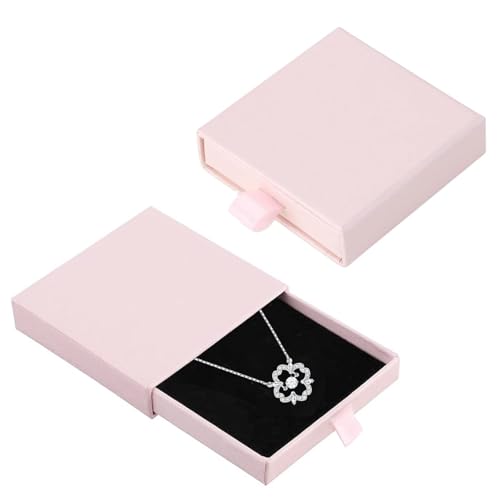 ARYIMYDP 2 Scatole Regalo per Gioielli con Cuscino in Spugna, Scatolina con Coperchio per Orecchini Collane Anelli, Idea Regalo Elegante per Donna, Portagioie da Viaggio, Rosa
