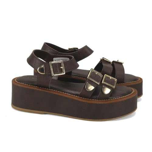 Flatform com vira e costura café - 35