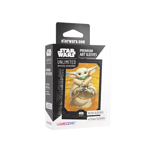 Star Wars Unlimited Grogu Art Sleeves - Officially Licensed Pack of 60 Art Sleeves & 2 Clear Sleeves, Optimized Size for Star Wars Unlimited and Other TCG and LCG Games, Made by Gamegenic