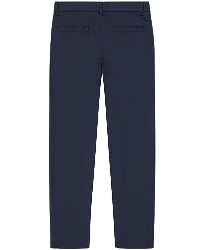Image of Nautica Boys School Uniform Twill Khaki Pants, Flat Front & Elasticized Waistband, Zipper Closure With Faux Button