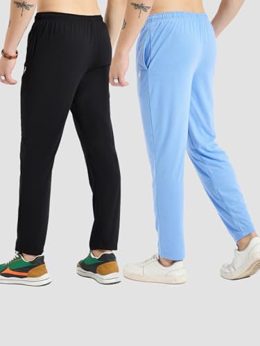 Image of Modeve Men Solid Cotton Blend Track Pant for Summer Pack of 2