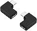 USB C Angle Adapter [2 Pack] 90 Degree USB C Type C Male to Female Adapter, Right & Left Angled USB-C USB 3.1 Type-C Extension for Laptop & Tablet (USB-C 90 Deg Left/Right, Black)