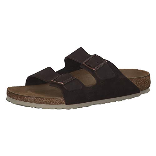 Birkenstock Sandales Arizona Cuir Nubuck Steer, Sandali Uomo, Steel Soft Brown, 42 EU Stretta