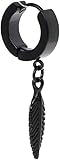 Juego de pendientes, 1 pieza pendientes punk moda colgante pluma personalidad hebilla de acero mujer hombre joyería decoración colgantes regalos masculinos negro Fashion Professionals