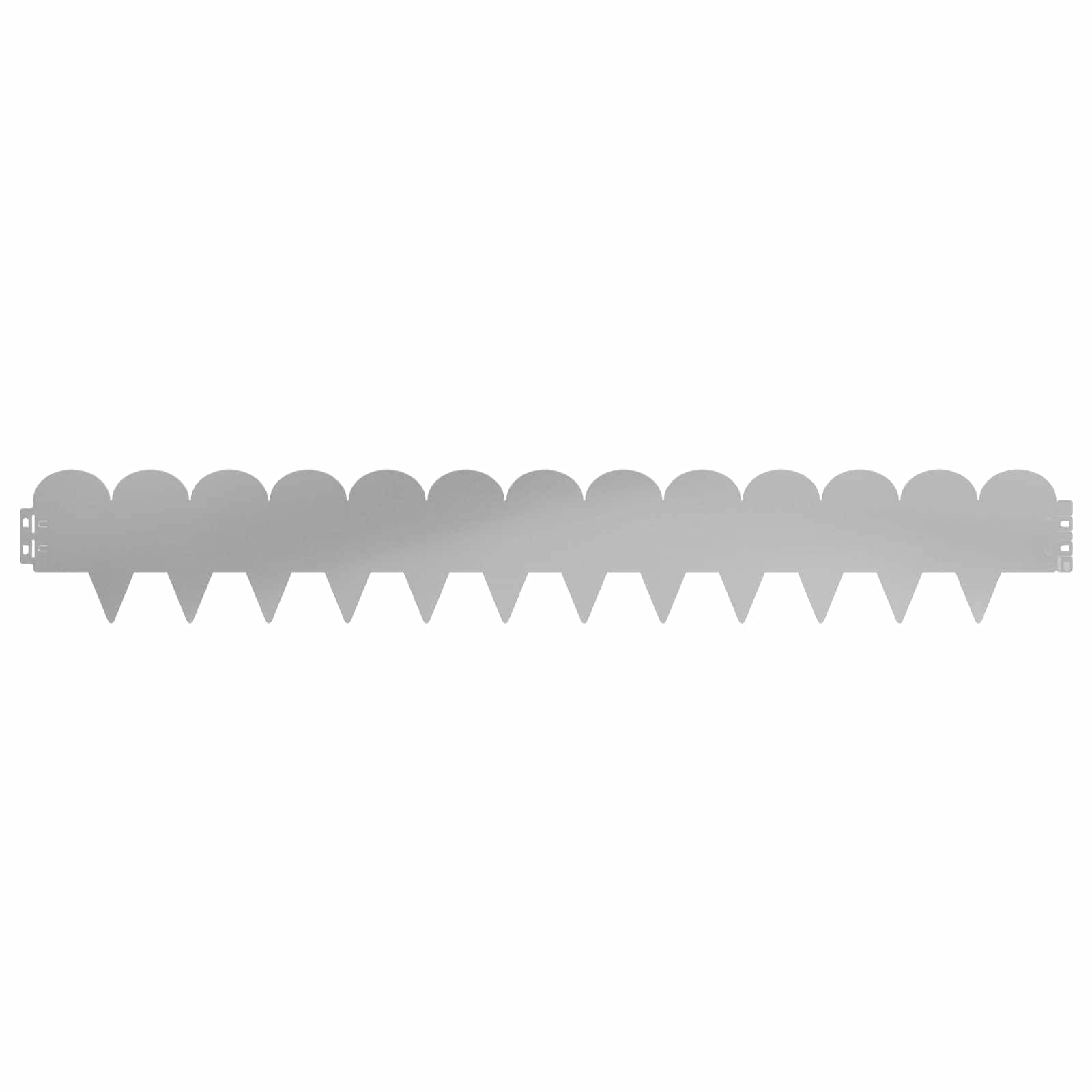 Lot de 20 bordures de pelouse - 103 x 15 cm - En acier argenté - Avec revêtement en poudre résistant aux intempéries - Bordure flexible pour parterres de jardin et bordure de pelouse