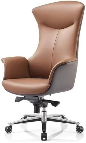Minimalism Leather Executive Office Chair Commercial Grade 360° Swivel Computer Desk Chair Adjustable Height Reclining Chair with Soft Wide Seat for Work from Home Professionals Makeup Studio