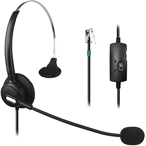 RJ9 Corded Telephone Headset, Landline Phone Headset with Microphone Noise Cancelling Compatible for Mitel 8528 Polycom VVX301 Avaya 5410 Aastra AltiGen Comdial Digium Gigaset BT Converse Office Phone Cover