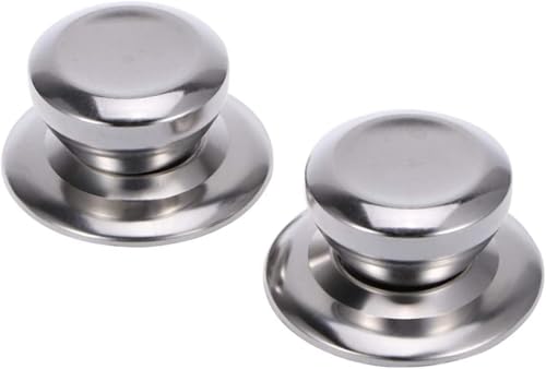 LATRAT Maniglie per coperchio in acciaio inox, 2 pezzi, universali, in acciaio inox, di ricambio per pentole, coperchio per pentola, coperchio