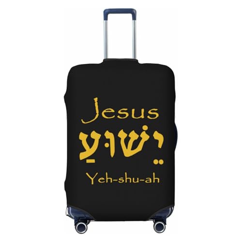 Yeshua Jesus Christian Travel Luggage Cover Suitcase Protector Fits 26-28 Inch Case(Black,L)
