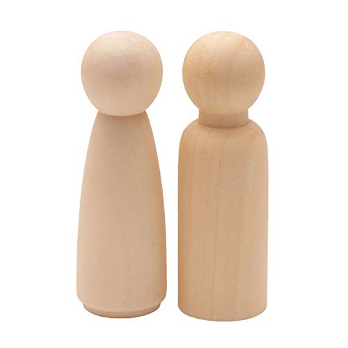 Wood Peg Dolls Unfinished 3.5 inch, Pack of 30 Wooden Peg People for DIY Crafts, 90mm 30pcs