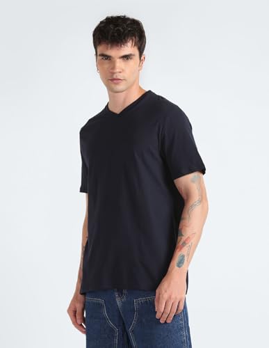 Calvin Klein Men's Smooth Cotton Solid V-Neck T-Shirt Dark Sapphire - image 4