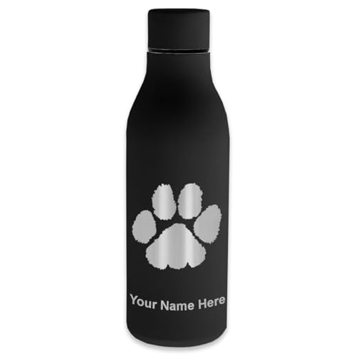 Paw Print Personalized Stainless Steel Water Bottle