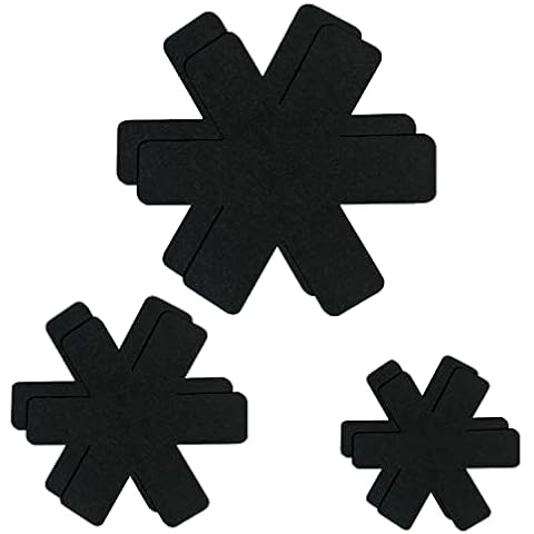 6 piece felt pot mats, 3 sizes, thermal insulation protective mat, pan protector, anti-skid Stacking protection, kitchen accessories, reusable (black) Cover