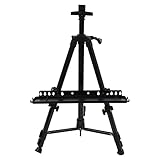 Angle réglable FHSLKXIM Chevalet De Peinture Pliable en Aluminium pour Croquis, Chevalet D\'Extérieur Professionnel À Manivelle