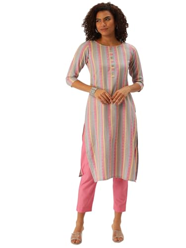 Image of Saanjh Women Printed Regular Kurta with Trousers || Kurta Set for Women || Suit Set