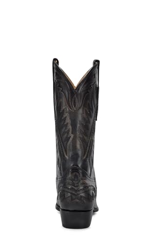 CORRAL MEN'S BLACK-BLUE EMBROIDERY & WOVEN & INLAY, LEATHER SOLE, COWHIDE LEATHER, WESTERN BOOTS, C41493