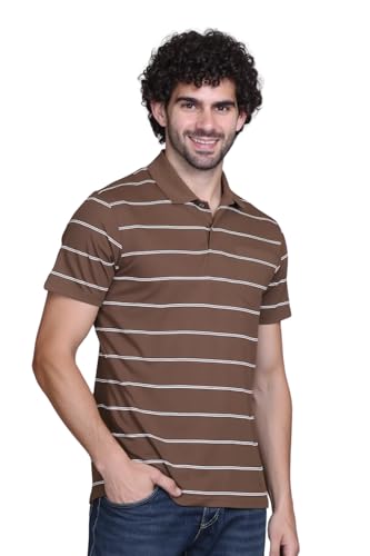 Image of Half Sleeve Polo T-Shirt for Men with Pocket || Stripe Collar and Pocket T-Shirt for Men Half Sleeves