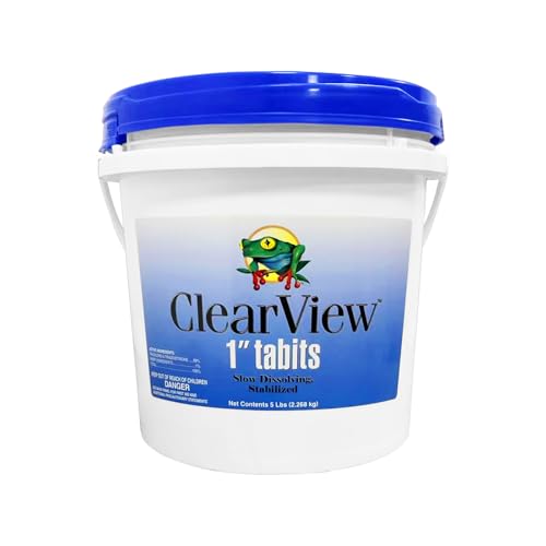 ClearView Stabilized Chlorine Tablets 1 Inch 3.5 Lbs for Pools, Slow-Dissolving 1' Chlorinating Tablets Sanitizer for Spas and Hot Tubs, Control Algae & Kills Bacteria