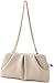 QIRACHIC Beige Women Clutch Bag Dressy Formal Handbag Pleated PU Clutch Purse Detachable Chain Crossbody Bag