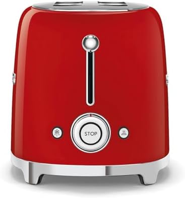 Smeg 2 Slice Toaster With 6 Presets And Defrost Function Red