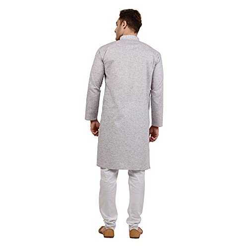 Image of Amazon Brand - Anarva Men's Pastel Linen Kurta Pyjama Set