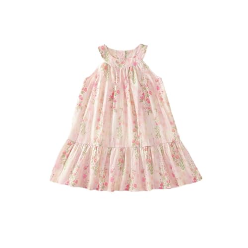 Vestido floral para niñas ideal para juegos en el parque y paseos veraniegos con sandalias