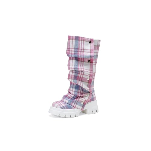 Image of Women's Embroidered Western Cowboy Mid-Calf Boots - Rider Boots - Mid-Height Boots Above Knee with Diamond Inlays