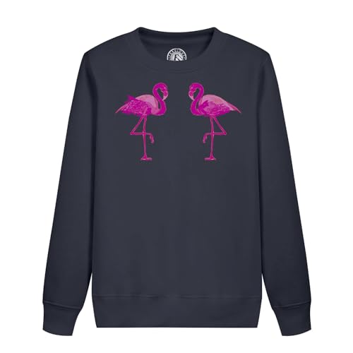 Sweatshirt enfant deux flamants roses en coton bio rose pour fille et garçon
