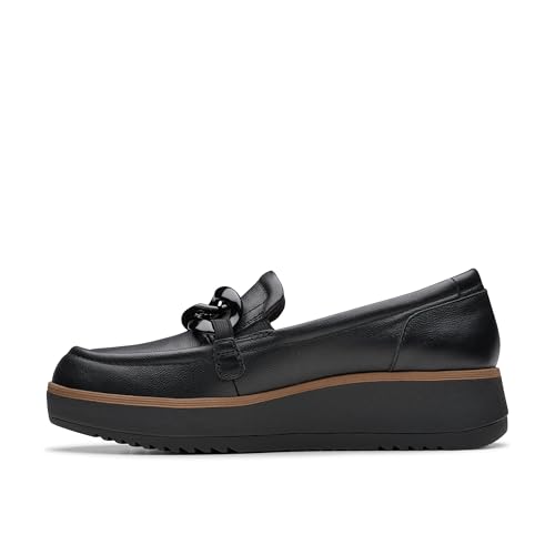 Clarks Premium Zylah May, Mocasín Mujer, Black Leather, 37 EU