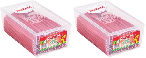 HARIBO BALLA STIXX FRESA Tarro de 200 piezas (Paquete de 2)
