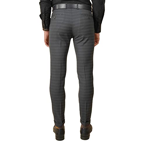 Image of blackberrys Stripes Polyester Viscose Slim Fit Mens Trousers (S22BB45A2IS22F1-P)