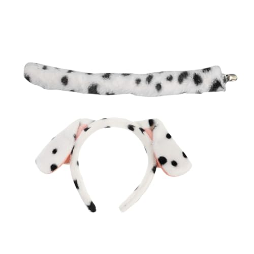 NIYANGLE 1Set Puppy Costume Props Lightweight Dog Ear Headband Tail for Cosplay Stage Performances Unique Birthday Accessories for Fun
