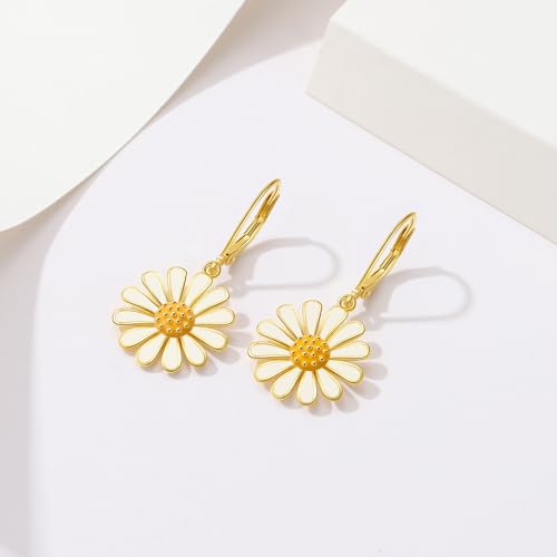 Flower Animal Earrings 925 Sterling Silver Animal French Dangle Earring Flower Earring Jewelry for Women US12