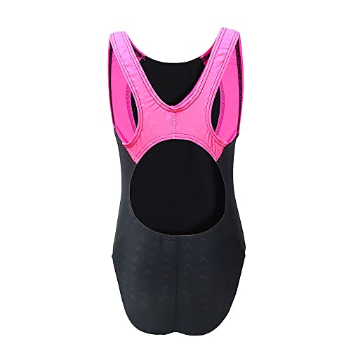 Image of GLIGLITTR Girls' Athletic One Piece Swimsuit Kids Black Swimwear for Swim Team Practice Competition Beach Sport Bathing Suit