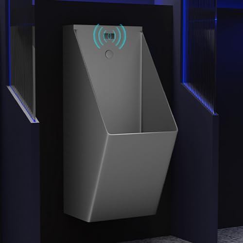 OTQEFTN 304 Stainless Steel Urinal, Wall-Mounted Integrated Induction Urinal, Commercial Residential High Efficiency Flushing Urinal, for Schools/Public Places