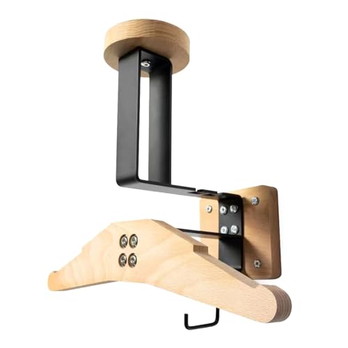 Soporte de pared para casco y equipo deportivo negro de acero colgado vertical