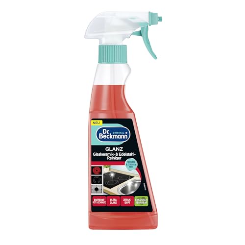 Dr. Beckmann GLANZ Glaskeramik- und Edelstahl-Reiniger, Streifenfreie Reinigung und langanhaltender Glanz, 250 ml