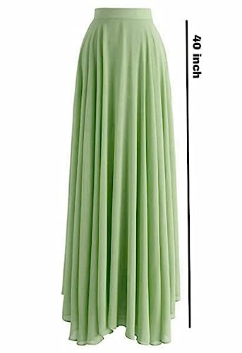 Image of Women's Full Length Georgette Long Skirt- Lehenga with 8 Meters Maxi Flare