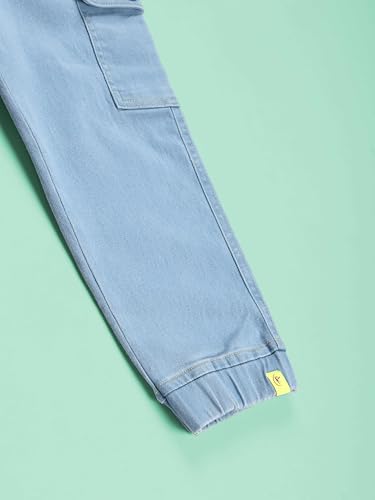 Image of KiddoPanti Boys Denim Cargo Jogger Pant
